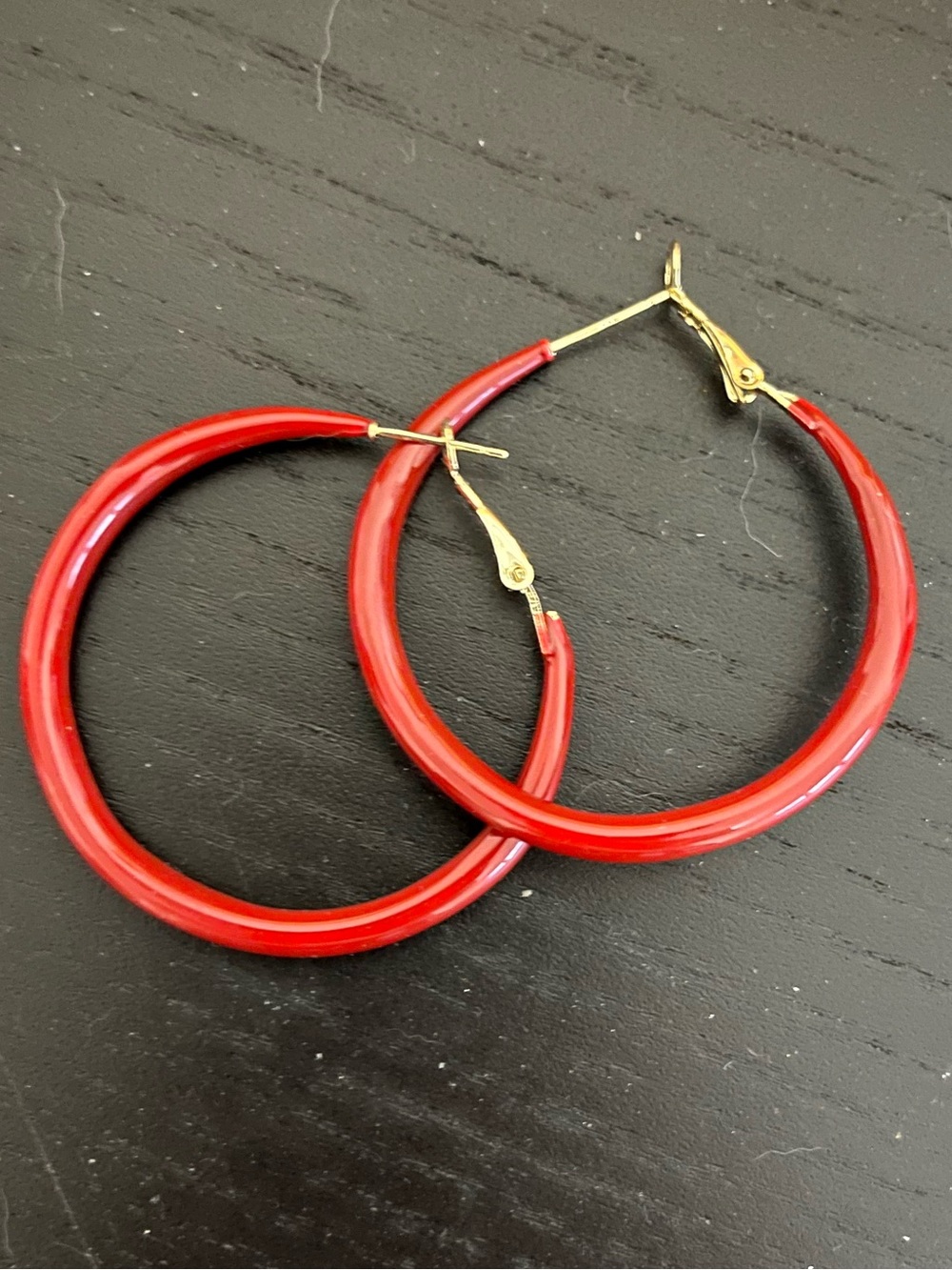 Red Hoop Earrings - Classic Women’s Hoops